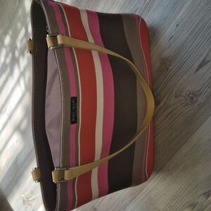 1990s Vintage Kate Spade Striped Shoulder Bag Baguette Bag